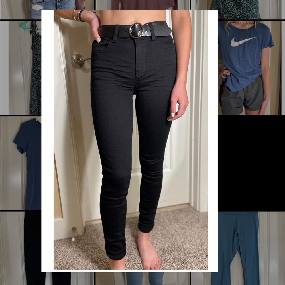 American Eagle Black Skinny Jeans - Picture 1 of 2